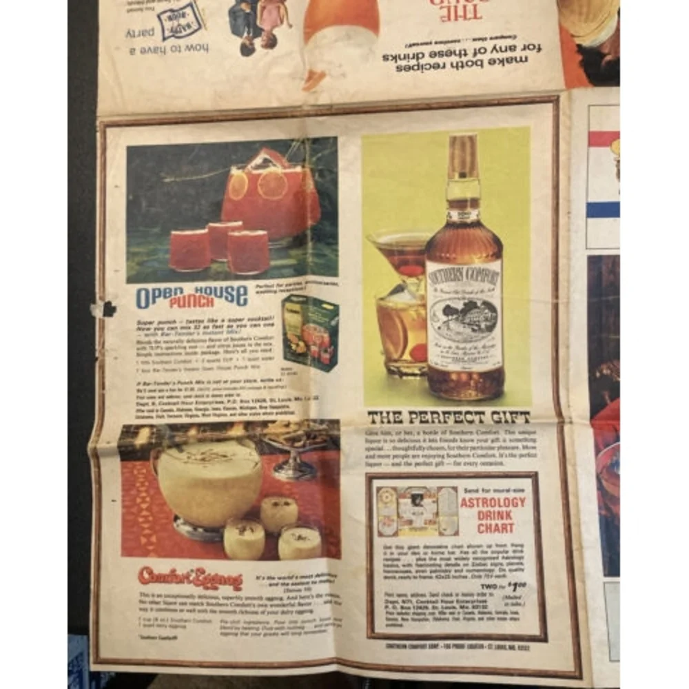 READ Make Mixed Drink‎ Poster Vtg Collins Manhattan Sour Alcohol Mixing 70s Bar